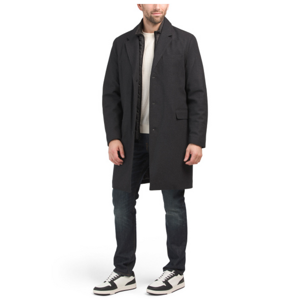 Andrew Marc Water Resistant Wool Blend Topper Coat