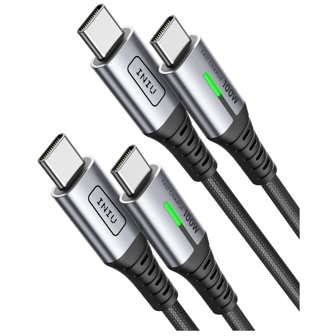 2 USB C to USB C 100W Cables