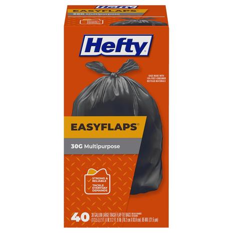 40-Count Hefty Easy Flaps Multipurpose Large Trash Bags (30 Gallon)