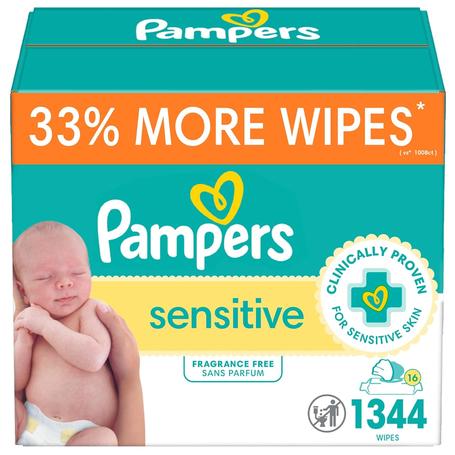 1,344 Pampers Sensitive Baby Wipes