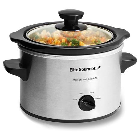 1.5 QT Elite Gourmet Electric Slow Cooker w/ Adjustable Temp