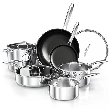 11-Piece Stainless Steel Kitchen Cookware Set