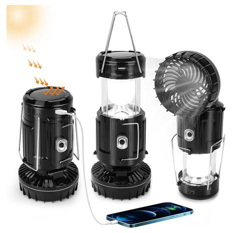 Solar Powered Camping Lantern w/ Fan