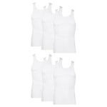 6 Hanes Men's Cotton Tank Undershirts