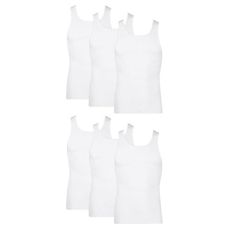 6 Hanes Men's Cotton Tank Undershirts