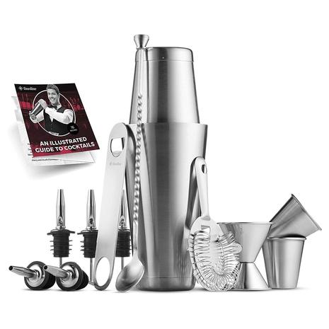 14-Piece Stainless Steel Cocktail Shaker Bar Set