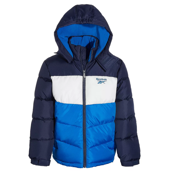 Kids Fleece-Lined Full-Zip Hooded Puffer Jackets (3 Colors)