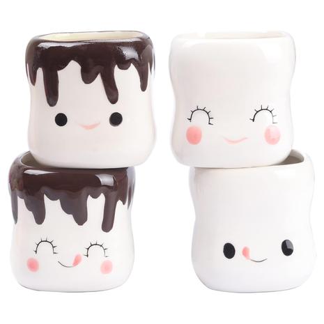 4-Pack Hot Cocoa Marshmallow Mugs