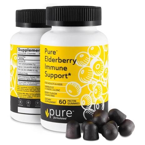 Pure formulated Sambucus Elderberry Gummies with Zinc & Vitamin C