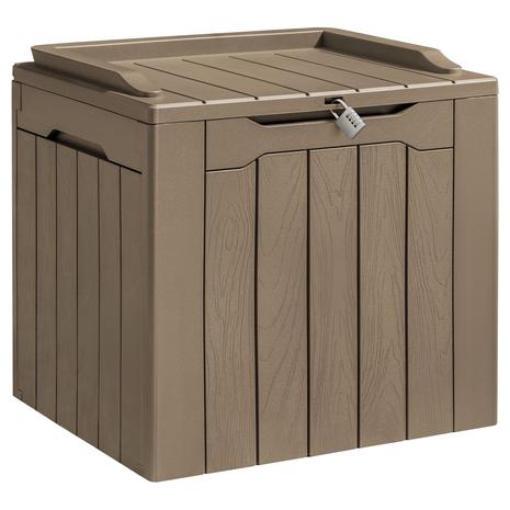 31-Gallon Homall Lockable Outdoor Resin Deck Box w/ Seat