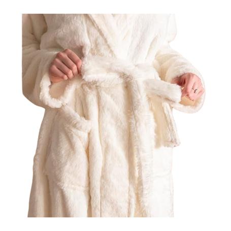 Women's Faux Rabbit Fur Bathrobe