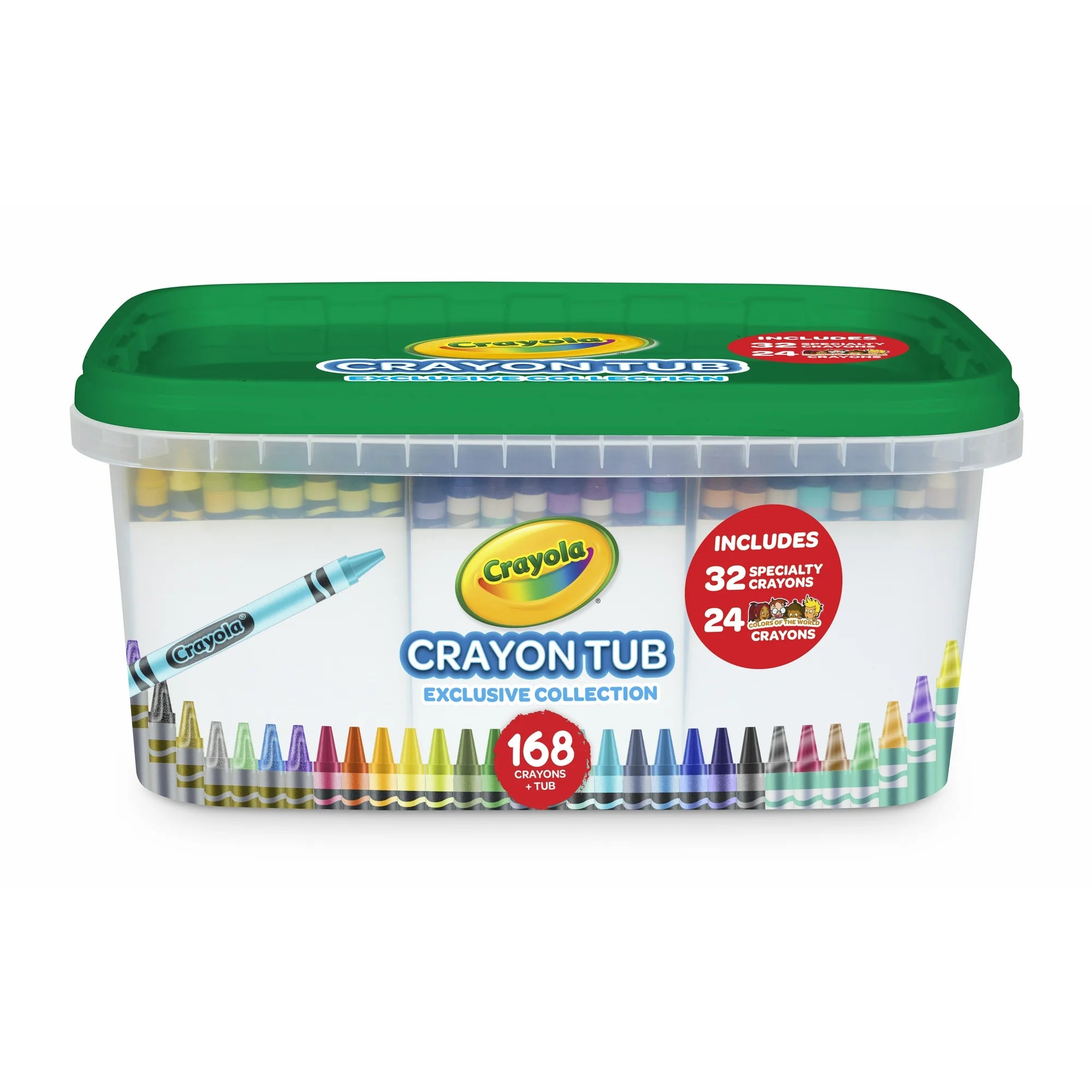 168 Crayola Crayons & Storage Tub