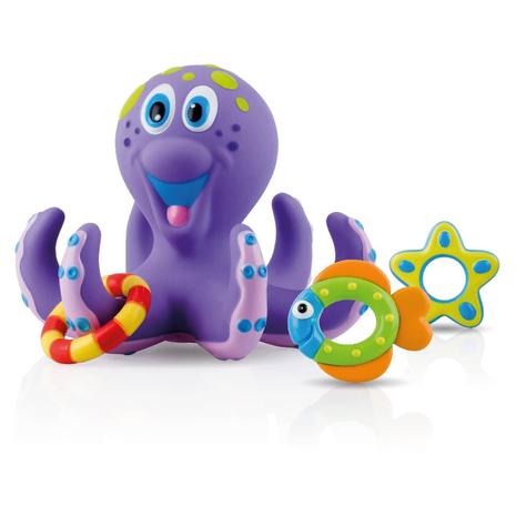 Nuby Floating Octopus Toy w/ 3 Hoopla Rings