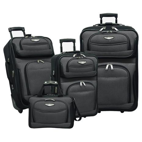 4-Piece Expandable Rolling Luggage Set