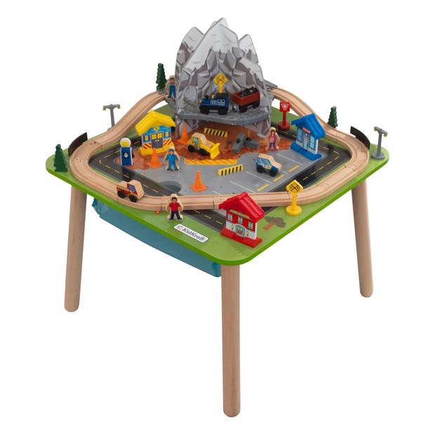 KidKraft Rocky Mountain Wooden Train Set & Table With 50 Wood Accessories