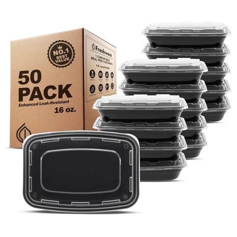 50 Freshware Meal Prep Containers w/ Lids