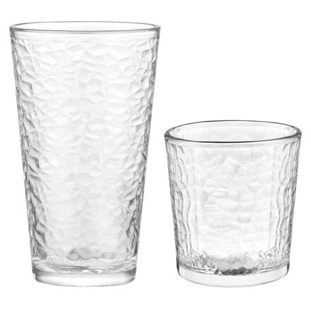 16-Piece Textured Glass Tumblers and Rocks Set