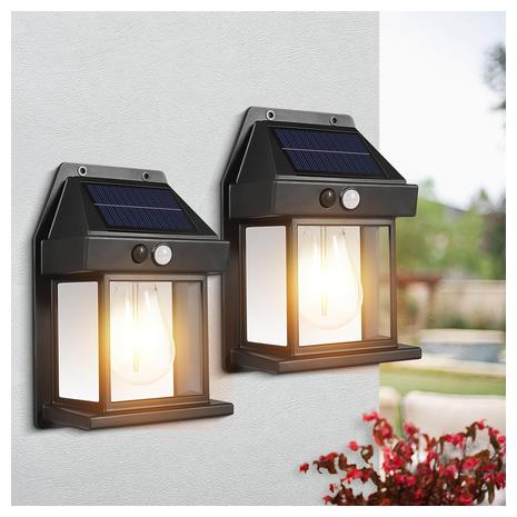 2 Motion Activated Solar Wall Sconces