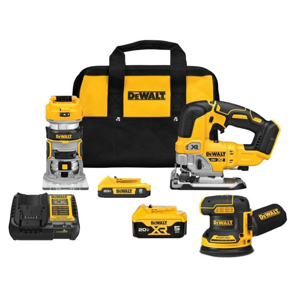 Dewalt 20V Max XR 3-Tool Woodworking 5.0Ah Combo Kit