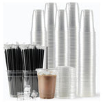 200-Pack 12oz Plastic Cups With Lids & Straws