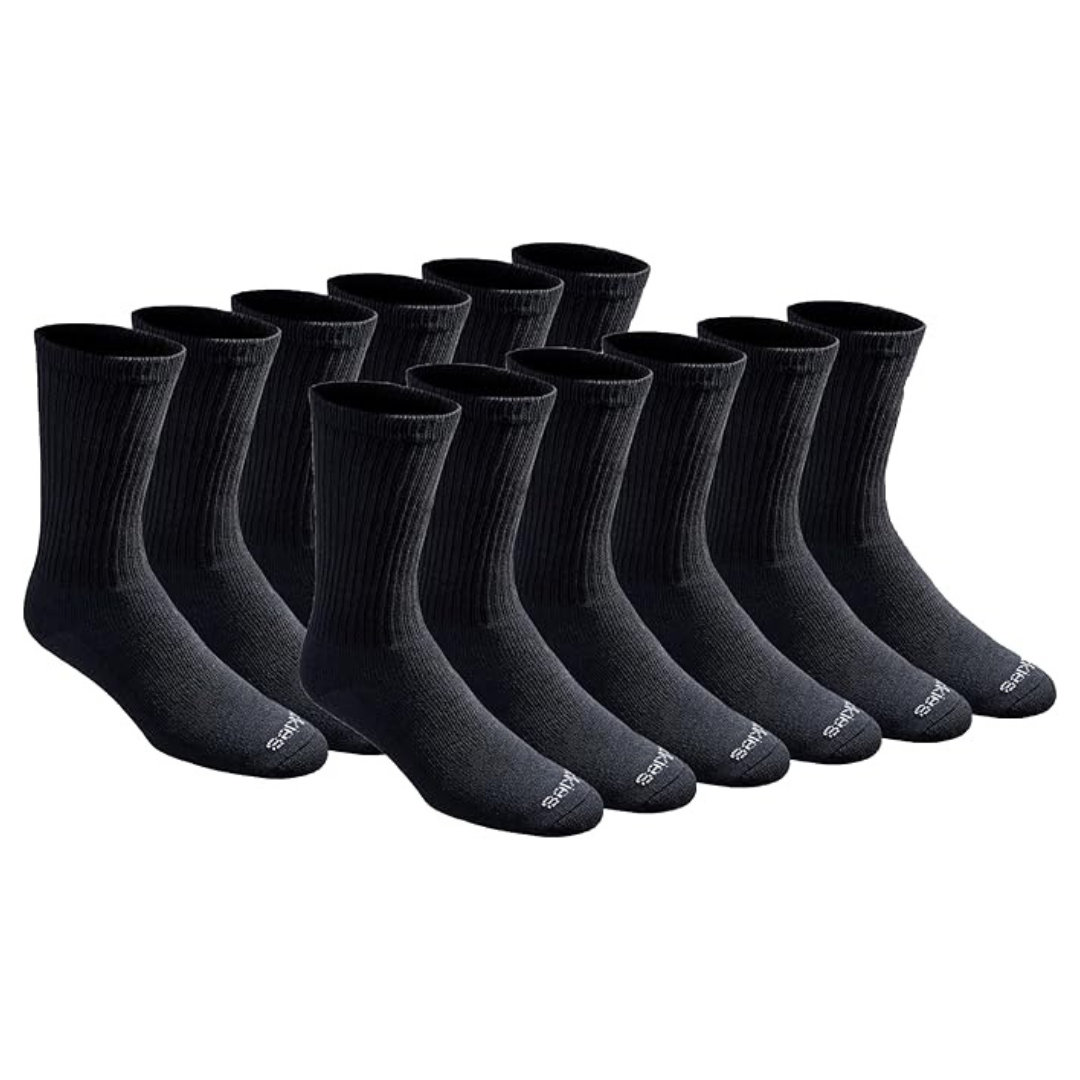 12 Pairs Of Dickies Men’s Dri-Tech Moisture Control Crew Socks