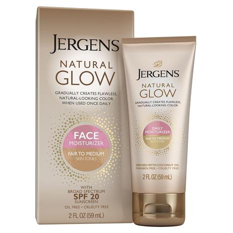 Jergens Natural Glow Face Self Tanner Body Lotion w/ SPF 20