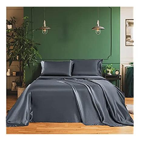 4-Piece Satin Bed Queen Sheet Set