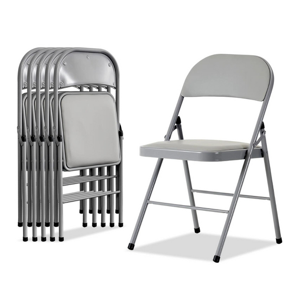 6 Padded Stackable Folding Chairs