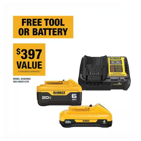 Dewalt 20V Battery Kit + Free Bonus Tool