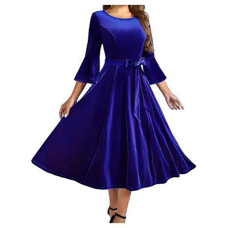 Long Sleeve Velvet Evening Dress