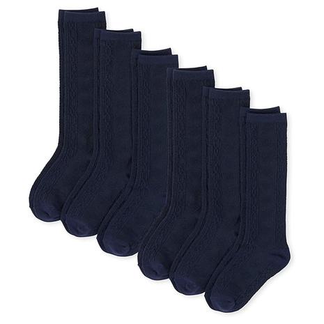 6-Pack The Children's Place Girls' Knee Socks Variety Pack (Large)