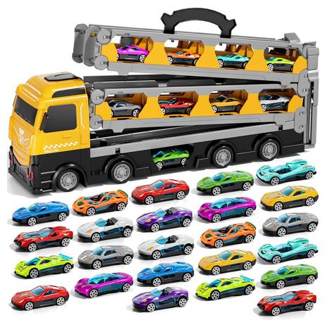 24-Piece Die-Cast Cars Toys w/ Transport Truck