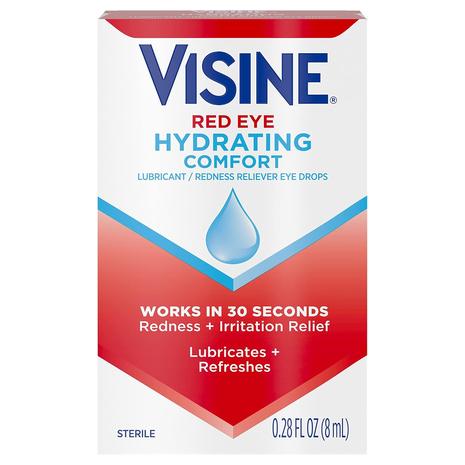 Visine Red Eye Hydrating Comfort Relief Lubricating Eye Drops