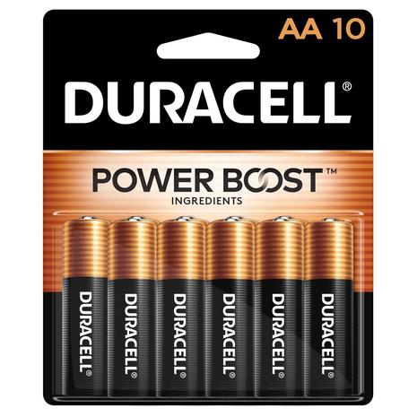 10 Duracell Coppertop AA Batteries