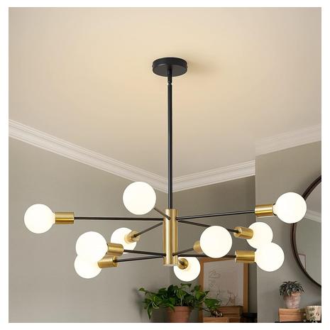 Modern Black & Gold Sputnik Chandelier