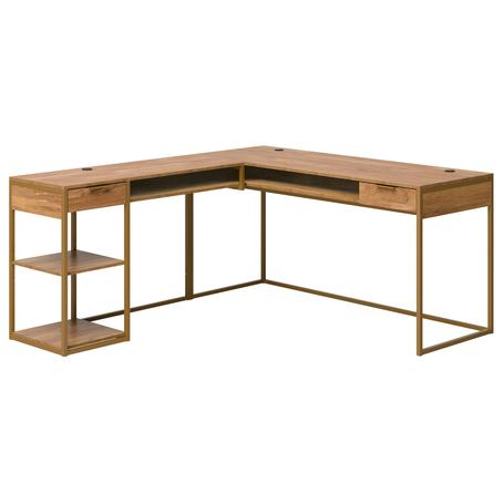 Modern L-Shaped Desk with Shelves