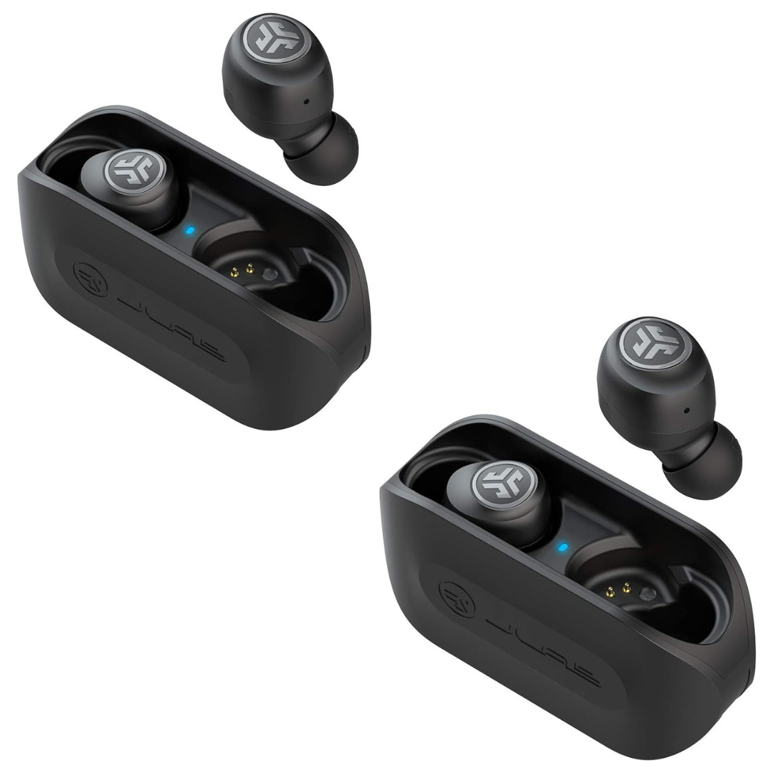 2-Pack JLab Go Air True Wireless Bluetooth Earbuds + Charging Case (Black)
