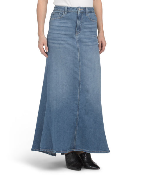 ARTEMIS VINTAGE High Rise Denim Maxi Skirt