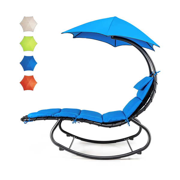 Hammock Swing Lounger Chair With Shade Canopy Padded Cushion