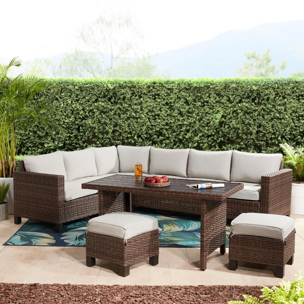 Better Homes & Gardens Brookbury 5-Piece Wicker Sectional Dining Set