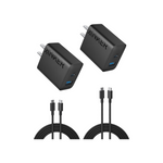 2-Pack Anker 20W Dual Port USB Wall Charger w/ 5' USB-C Cable