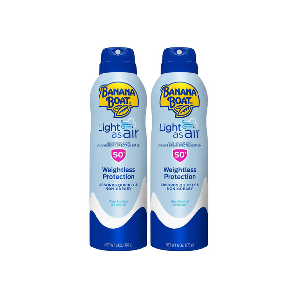 4 Cans of Banana Boat Light As Air Sunscreen Spray SPF 50 (6 oz each) + Get $4 Amazon Credit!