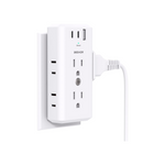 Beshon 9-in-1 Multi Plug Wall Outlet Extender (6x AC, 2x USB-C, 1x USB-A)