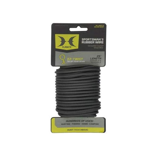 25' Hawk Hunting Sportsmans Rubber Wire (Black)