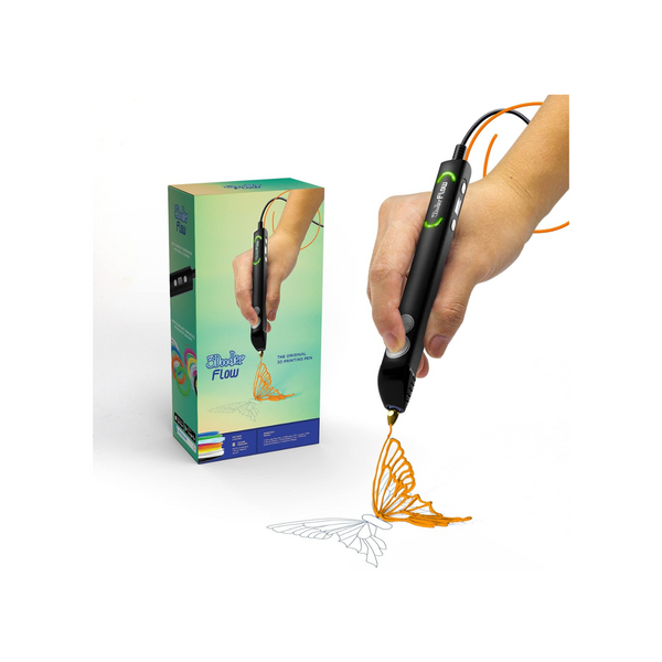 3Doodler Flow 3D Printing Pen with Free Refill Filaments + Stencil Book