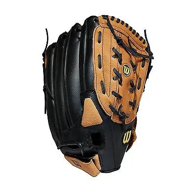 Wilson A360 SP14 14" Slowpitch Softball Fielding Glove (RH Throw, Brown/Black)