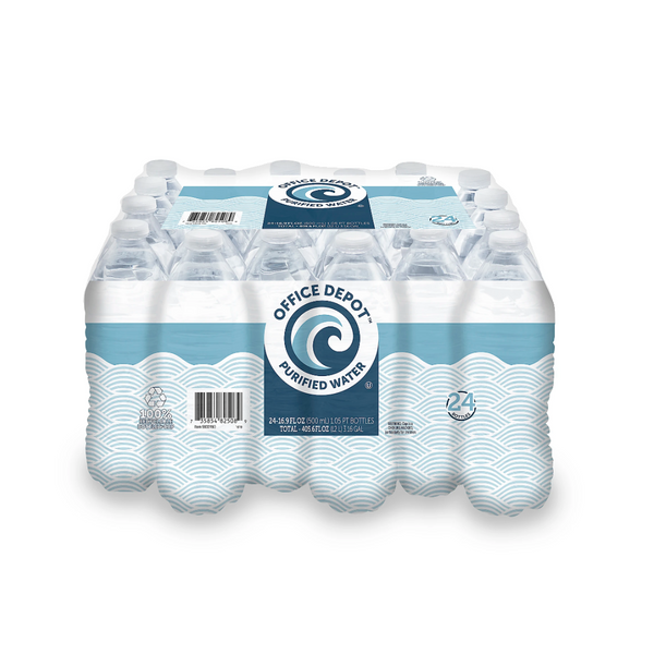 24-Pack 16.9-Oz Office Depot Purified Water Bottles