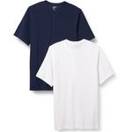 2 Amazon Essentials Men's Short-Sleeve Pique Henley Shirts