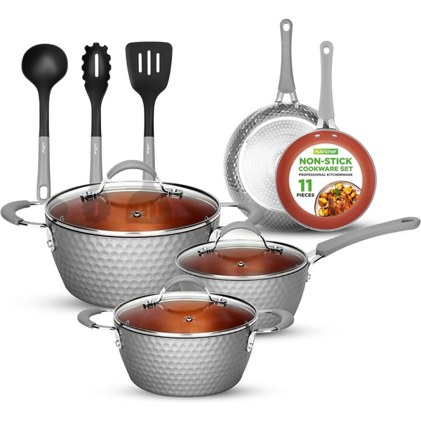 11 Piece NutriChef Nonstick Cookware Sets On Sale