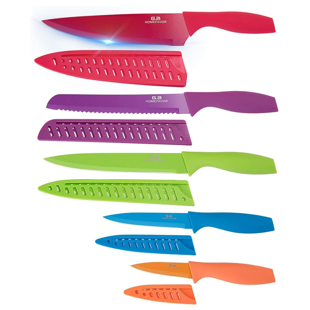 5 Piece Colored Knife Set